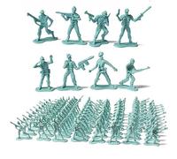 URFEDA 100 Pièces Ensemble de Jeu Soldat, 4.5cm Plastique Armée Hommes Jouets, Militaire Soldat Action Figures Armée Modèles, Jouets Militaires Cadeau pour Enfants (Bleu)