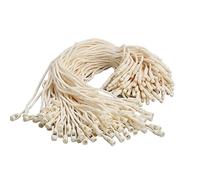 URFEDA 100pcs Attache Etiquettes Cordons d'Étiquette Suspendue avec Fermoir Verrou, Cordes Étiquette de Vêtements en Coton, Fixation Boucle Cordon, Attaches Sécurisées pour Étiquettes de Prix, Beige