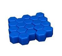 URFEDA 20pcs Capuchons D'écrou de Roue 21mm Écrou Capuchon Cache-vis Lumineux Nuit pour Voiture Cache écrou Hexagonal en Silicone Cache-Vis Boulon Jantes, avec Outil Demontage, Décor de Voiture, Bleu