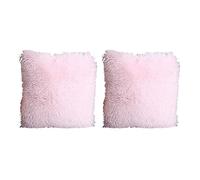 URFEDA 2pcs Taie d'oreiller Fausse Fourrure Deluxe Décoratif Taie d'oreiller Canapé Super Doux Peluche Taie d'oreiller Modernes Luxe Décoratifs de Maison Coussins pour Salon Canapé Chambre 40x40 Rose