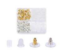 URFEDA 372PCS Fermoirs de Boucles d'oreilles 4 Styles Sécurisé Fermoirs Bouchons à Tige Coussinet Universelle Attache Boucles d'oreilles Bouchon de Boucle d'oreille en Plastique Transparent