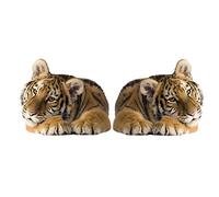 URFEDA 3D Tigre Motif Autocollants De Voiture 2 pièces Auto Pare-Chocs Avant Anti-Rayures Protection Autocollant Décoratif pour Porte De Voiture Réfrigérateur, Sticker Mural Enfant Animaux réaliste