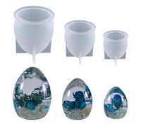 URFEDA 3pcs Pyramide Moule en Silicone 3D Moule en Resine Epoxy Grandes Résine Pyramide Résine Moule en Silicone Moule Epoxy Casting Mold pour DIY Keychain Bracelet Collier Décoration de la Maison