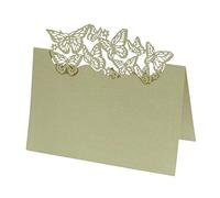URFEDA 50PCS Marque Places Mariage Évider Papillon Panneaux en Papier Cartes de Nom Table Nom D'Invité Porte Nom Table Baptême Cartons Placement Carte pour Mariages Fêtes Décoration de Table Vert