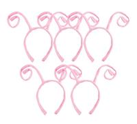 URFEDA 5pcs Bandeau Antenne Courbée Abeille Papillon Fourmi Insecte Dessins Animés Serre-Tête Peluche DIY Adultes Enfants Halloween Fête Accessoires (Rose)