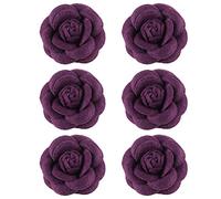 URFEDA 6pcs Fleur Broche Corsage Tissu Camélia Broche Vintage Broche Pince Veste Pull Bijoux Cadeau pour Vêtements Sacs à Dos Décor Mariage Noël Femme Vetement Décoration Accessoires Violet