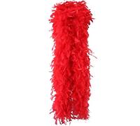 URFEDA Boa Plume Rouge 2m 90g Naturelles Boa Dansant Frange en Plumes Écharpe Boa pour Danse de Mariage Artisanat Fête Habiller Halloween Costume Decoratio Charleston Accessoires Femme