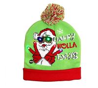 URFEDA Bonnet Noël, Bonnet Noël LED Lumières, Doux élastique Bonnet Tricoté d'hiver, Hiver Chaud Bonnet, Chapeau De Noël pour Adulte Et Enfant, Fête Décoration Noël Cadeaux Noël, Type 8