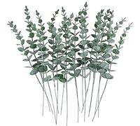 URFEDA Branche Eucalyptus Artificiel 20 Pièces, Simulation Vert Feuilles d'Eucalyptus pour Bouquet et Arrangement Floral, Plante Fleurie de Mariage