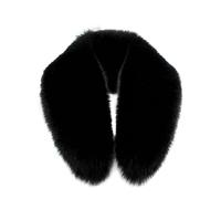 URFEDA Capuche Fausse Fourrure Amovible, Doux Moelleux Col Capuche Fausse Fourrure de Renard, Dames Châle Col en Fourrure d’hiver, Echarpe en Fausse Fourrure pour Femmes Hommes (60cm Noir)