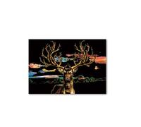 URFEDA Cerf Papier à Gratter Coloré Animaux Rainbow Feuilles de Peinture à Gratter avec Stylo à Gratter Scratch Art Animaux pour Enfants et Adultes DIY Art Artisanat Cadeau d'anniversaire