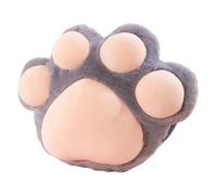 URFEDA Chauffe-Mains Douillet en Peluche, Coussin Peluche Patte de Chat, Peluche Griffe de Chat Gris 25cm, Coussin en Peluche Doudou Moelleux, Coussin Décoratif pour Lit, Voiture et Maison
