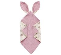 URFEDA Couverture De Sécurité Bébé, Serviette Jouets, Doudou Lapin Mouchoir, Mousseline De Coton Douce, Bavoir Bandana Pour Nouveau-né Tollders Filles Garçons Rose
