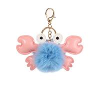 URFEDA Crabe Pom Pom Boule en peluche à paillettes DIY Mode Crabe Boule en peluche Pompom Doux Porte-clés Pompon Porte-clés Pompon Porte-clés Pendentif de sac à main Décoration à la main Porte-clés de