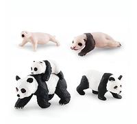 URFEDA Cycle de Vie Panda, 4pcs Panda Croissance Modèles en Plastique Mini Animaux Figurine Jouet Éducatif Précoce Scientifique Panda Gâteau Topper Miniature Paysage Décoration Enfants Photo Prop
