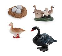 URFEDA Cygne Figurines d'animaux 4pcs Cycle de Vie Figures Réaliste Cygne Figurines Jouets scientifiques interactifs pour Les Enfants pour Anniversaires d'enfants, éducation en Maternelle, Souvenirs