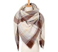 URFEDA Écharpe Femme, Grand Plaid en Laine Longue Carré Écharpe, Rétro Châle en Tricot Femme, Poncho Femme Hiver Chaud en Polaire, Automne Hiver Étole Wraps, Glands Foulard, 140cm X 140cm