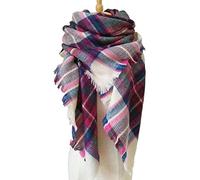 URFEDA Écharpe Femme, Grand Plaid en Laine Longue Carré Écharpe, Rétro Châle en Tricot Femme, Poncho Femme Hiver Chaud en Polaire, Automne Hiver Étole Wraps, Glands Foulard, 140cm X 140cm