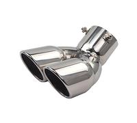 URFEDA Embout d'échappement double 63 mm pour voiture - Universel - En acier inoxydable - Double sortie ronde