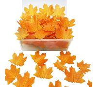 URFEDA Feuille D'érable Cake Toppers, 370Pcs Automne Récolte Leaf Cupcake Toppers, Feuille D'érable Comestible Cake Toppers, Décorations pour Gâteaux pour Mariage, Anniversaire, Baby Shower