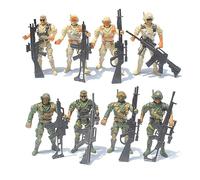 URFEDA Figurine d'action Jouet de Soldats avec Arme/Chien Militaire, Soldats Militaires 9cm en Plastique, Modèles Soldats articulés Mobiles, Jouets Militaire Cadeau pour Enfant, Type 1