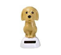 URFEDA Figurine Solaire Chiens Qui Bouge Danse Jouets en Plastique Jouets de Danse à Énergie Solaire pour Le Bureau à Domicile de Voiture, Décorations de Tableau de Bord de Voiture Brun