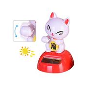 URFEDA Figurine Solaire Voiture, Chat de La Fortune, Figurine Solaire Dansante, Secouant Tête Chat, Fleur Dansante À Énergie Solaire pour Décoration De Bureau Ou De Voiture, Solaire Jouets Cadeau