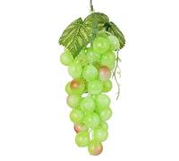 URFEDA Grappes de Raisins Artificiels Simulé Artificiel Fruits Faux Raisin en Plastique Décoration Mariage Jardin Balcon Plantes Accessoires Photographie Prop Décor pour Cuisine Maison, Vert 18cm