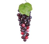 URFEDA Grappes de Raisins Artificiels Simulé Artificiel Fruits Faux Raisin en Plastique Décoration Mariage Jardin Balcon Plantes Accessoires Photographie Prop Décor pour Cuisine Maison, Agate 22cm