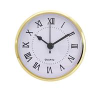 URFEDA Insertion DHorloge 3,5 Pouces/90 Mm, Chiffres Romains, Garniture Dor, Horloge à Mécanisme à Quartz, Round Horloge à Quartz Silencieuse, Horloge Murale Design Moderne, Alimentée par Pile