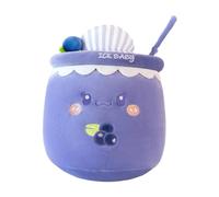 URFEDA Jouet Peluche Bubble Tea Cup Peluche Bubble Tea Poupées en Peluche Bubble Tea Cup Peluche Coussin Décoratif Peluche Oreiller de Canapé Lit Cadeau de Noël pour Enfants (Bleu/22cm)