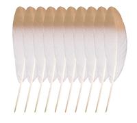 URFEDA Lot de 100 plumes d'oie naturelles dorées - Décoration tendance - Attrape-rêves - Accessoires pour mariage, fête, Halloween, carnaval, fête