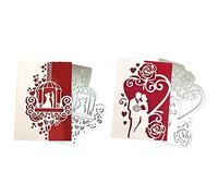 URFEDA Mariage Matrices de Découpe en Métal Scrapbooking Pochoir en Acier Au Carbone DIY l'amour du Couple Dentelle Cadre Cutting Dies pour Fabrication de Cartes, Invitation de Mariage, Papier Carte
