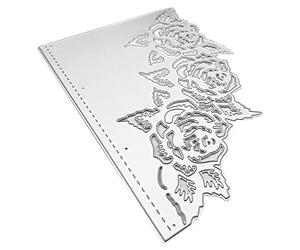 URFEDA Matrice de Découpe Rose Scrapbooking Dies en Métal, Carte Dinvitation de Mariage Dentelle Matrices de Découpage, Pochoirs de Découpe pour Gaufrage pour Cartes de Vœux, Albums Photo, Invitations