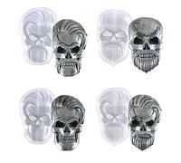 URFEDA Moules en Silicone Résine époxy Halloween, Tête de Mort Résine Sculpture Moule en Silicone, Halloween Horreur Décoration à Suspendue, Moules à Bougie Crâne DIY, Artisanale de Résine Epoxy