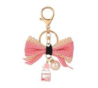 URFEDA Pendentif breloque pour femme - Nœud - Porte-clés - Bouteille de parfum - Élégant - Pendentif de voiture - Paillettes - Porte-clés personnalisé pour femme - Porte-monnaie - Fille - Rose, taille