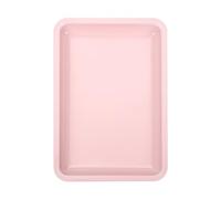 URFEDA Plateaux Acier Inoxydable, Plateau de Rangement Rectangle, Plateau de Rangement de Cosmétiques, Plateau Matériel Ongle, pour Bijoux, Collations, Bougies, Dégustations de Thé - 18x12,5cm (Rose)