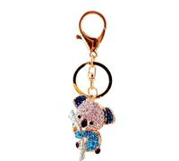URFEDA Porte Clef Voiture, Porte-clés Koala, Porte Clef Animaux Jungle Australie, Porte Clef Personnalisé, Bijoux Pendentif Koala Porte-clé strass coloré, Cadeau Pour Femme Homme (Bleu)