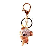 URFEDA Porte Clef Voiture, Porte-clés Koala, Porte Clef Animaux Jungle Australie, Porte Clef Personnalisé, Bijoux Pendentif Koala Porte-clé strass coloré, Cadeau Pour Femme Homme (Beige)