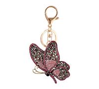 URFEDA Porte-clés en diamant, porte-clés à paillettes en forme de cœur bling porte-clés pour portefeuille en métal avec pompons bijoux
