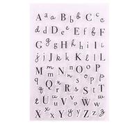 URFEDA Tampons Transparents Lettre DIY Scrapbooking Silicone Tampon Clear Stamp Feuilles Fleurs Mois 0-9 A-Z Transparent Tampon Bullet Journal pour Scrapbooking/Carterie/Photo Album Décoration