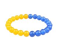 URFEDA Ukraine Drapeau Bracelet Bleu Jaune Agate Ukraine Bracelets Bijoux Réglable Charm Bracelet Cristal Romain Bracelets pour Femmes Hommes Enfants Saint-Valentin Anniversaire Noël Cadeau, Verre