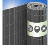 UrFence 100x500 Brise Vue Balcon Exterieur - Canisse PVC Gris - Cloture de Jardin Cache Vis-à-Vis - Brise Vent Terrasse Exterieur Pare Soleil Balcon Cache Vue Jardin Lamelle Occultante Grillage Rigide
