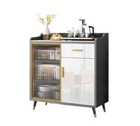 URGDWEKJY Buffet moderne en ardoise avec porte en verre - Armoire d'entrée en bois massif pour cafés, restaurants et cuisines (B)