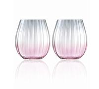 URGDWEKJY Lot de 2 verres en cristal de 355 ml en verre teinté pour café, whisky, vin, boissons (rose et vert disponibles)