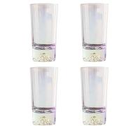 URGDWEKJY Lot de 4 tasses en verre colorées Snow Mountain disponibles en verre transparent de 255,1 g et 283,5 g pour jus, lait, café (taille M)