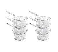 URGDWEKJY Lot de 6 paniers à frire en acier inoxydable pour frites - Panier de présentation - Panier de cuisson pour frites - Panier à friture profond (6 pièces)