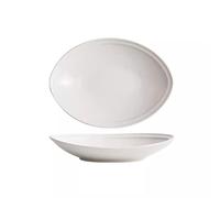 URGDWEKJY Plateau de dîner créatif - Assiette haute créative - Assiette de poisson cuite à la vapeur - Longue assiette ovale pour poisson - Assiette froide - Vaisselle japonaise (blanc, moyen)
