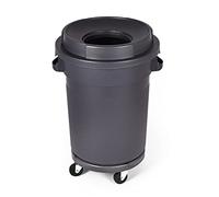 URGDWEKJY Poubelle de recyclage ronde avec couvercle - Poubelle de recyclage en plastique épais - 75 litres - Pour intérieur et extérieur (80 L, B)