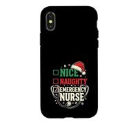 Urgence infirmière Noël Candy Cane Nice Naughty List Coque pour iPhone X/XS